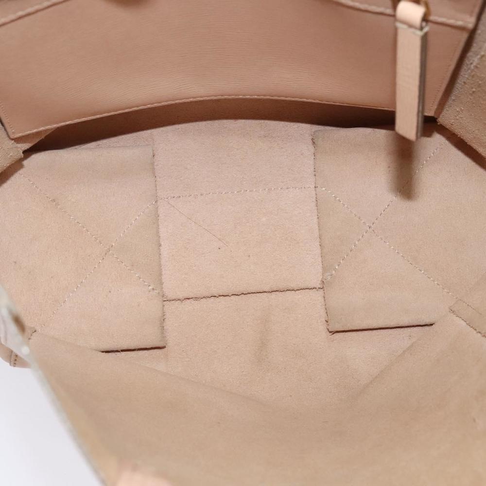 CELINE Vertical Cavas Hand Bag Leather 2way Pink Gold Auth sw418 - Picture 11 of 16